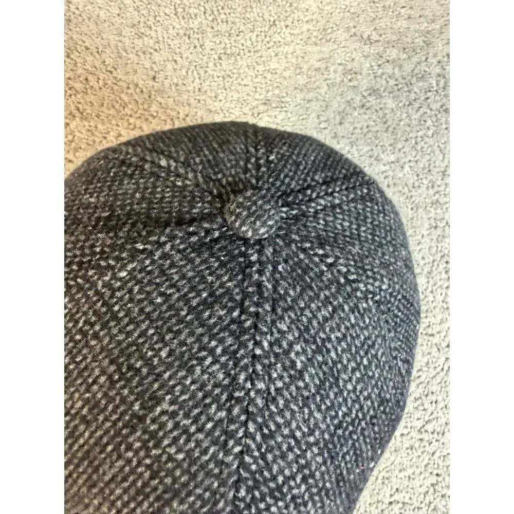 EDIKO Hat Trapper Mens One Size Gray Herringbone Tweed Wool Lined Ear Flap